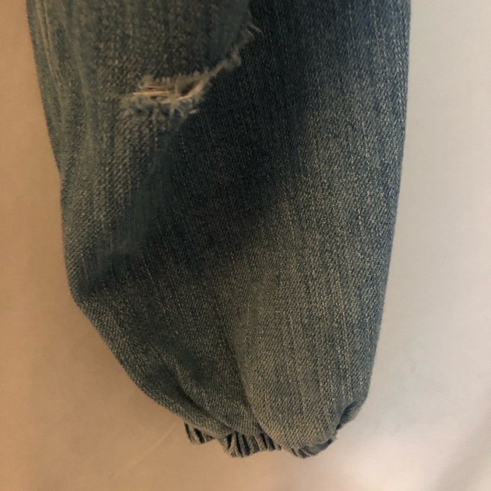 FREE PEOPLE Sloane Destructed Denim Jogger Pants Size XS - Picture 8 of 8